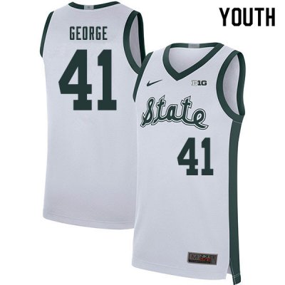Youth Conner George Michigan State Spartans #41 Nike NCAA 2020 Retro White Authentic College Stitched Basketball Jersey ZY50N73FA